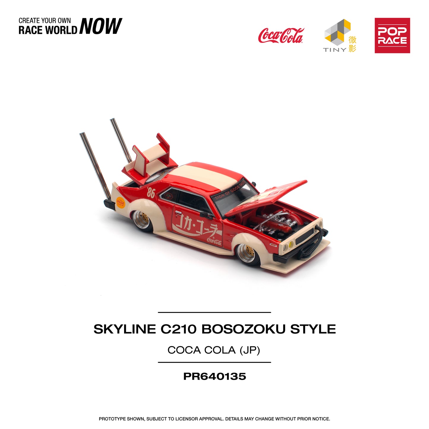 Pop Race - Nissan C210 Bosozoku Style 'Coca Cola' JP - 1:64 Scale