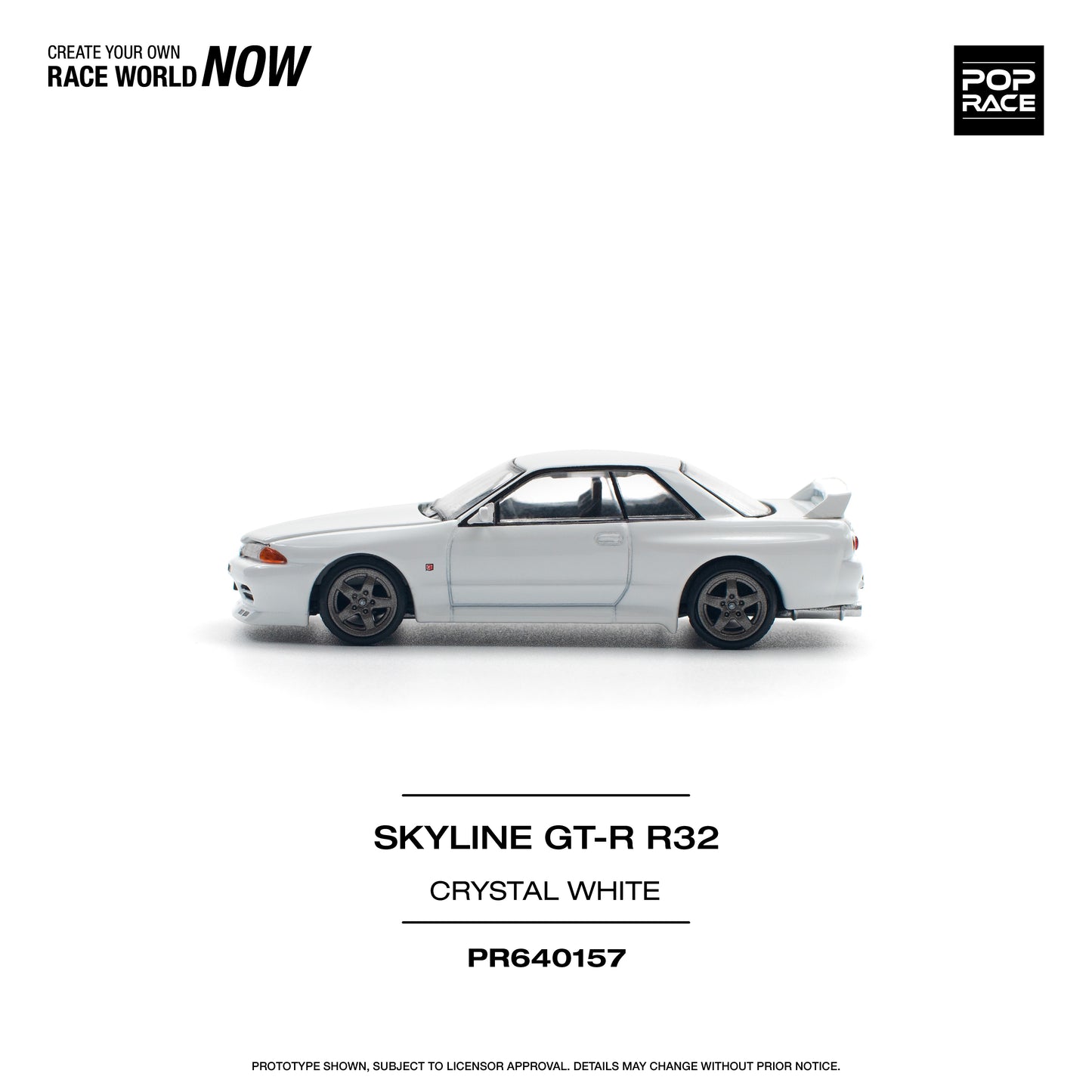 Pop Race - Nissan Skyline GT-R (R32) Crystal White - 1:64 Scale