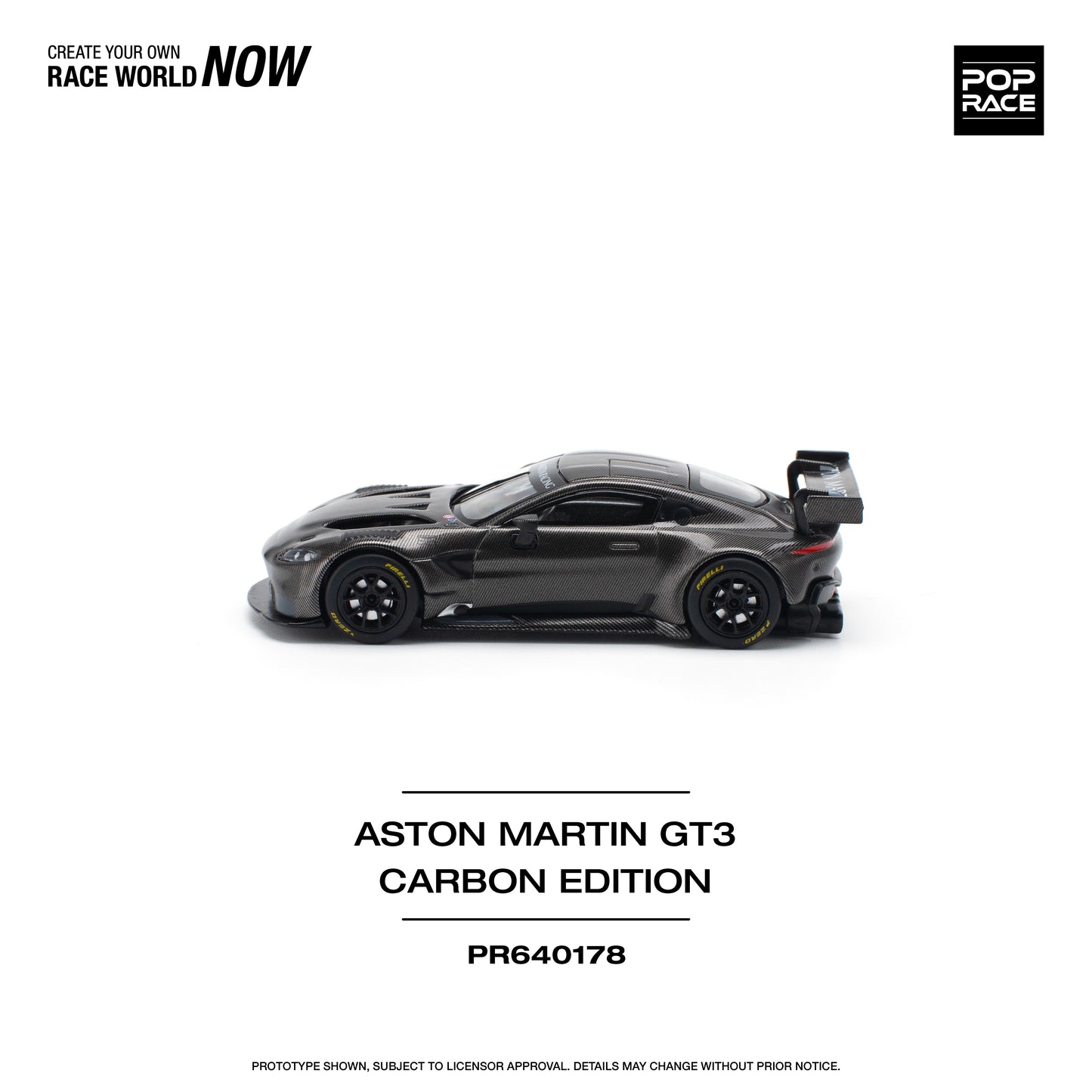 Pop Race - Aston Martin GT3 Carbon Edition - 1:64 Scale