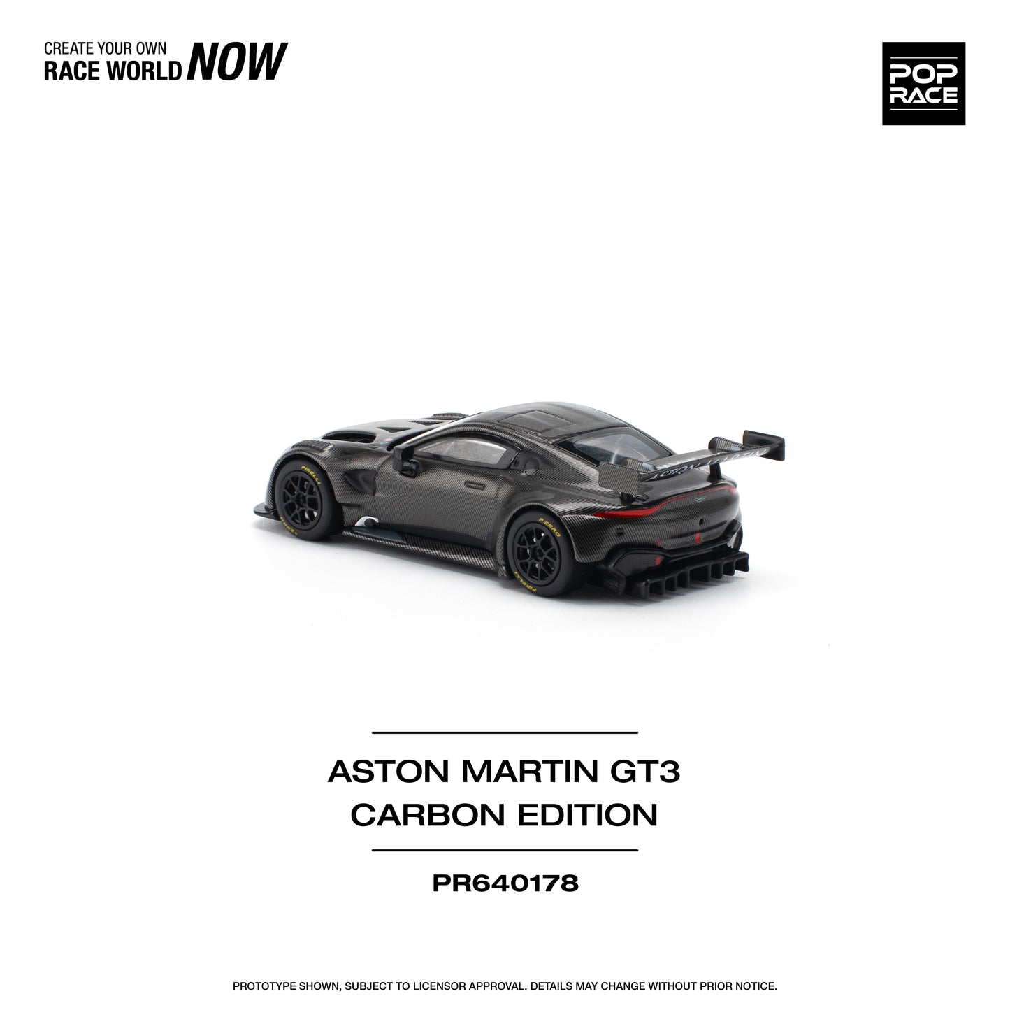 Pop Race - Aston Martin GT3 Carbon Edition - 1:64 Scale