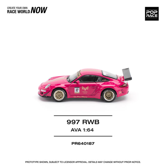 Pop Race - RWB 997 #12 'Ava Hotel' (Pink) - 1:64 Scale