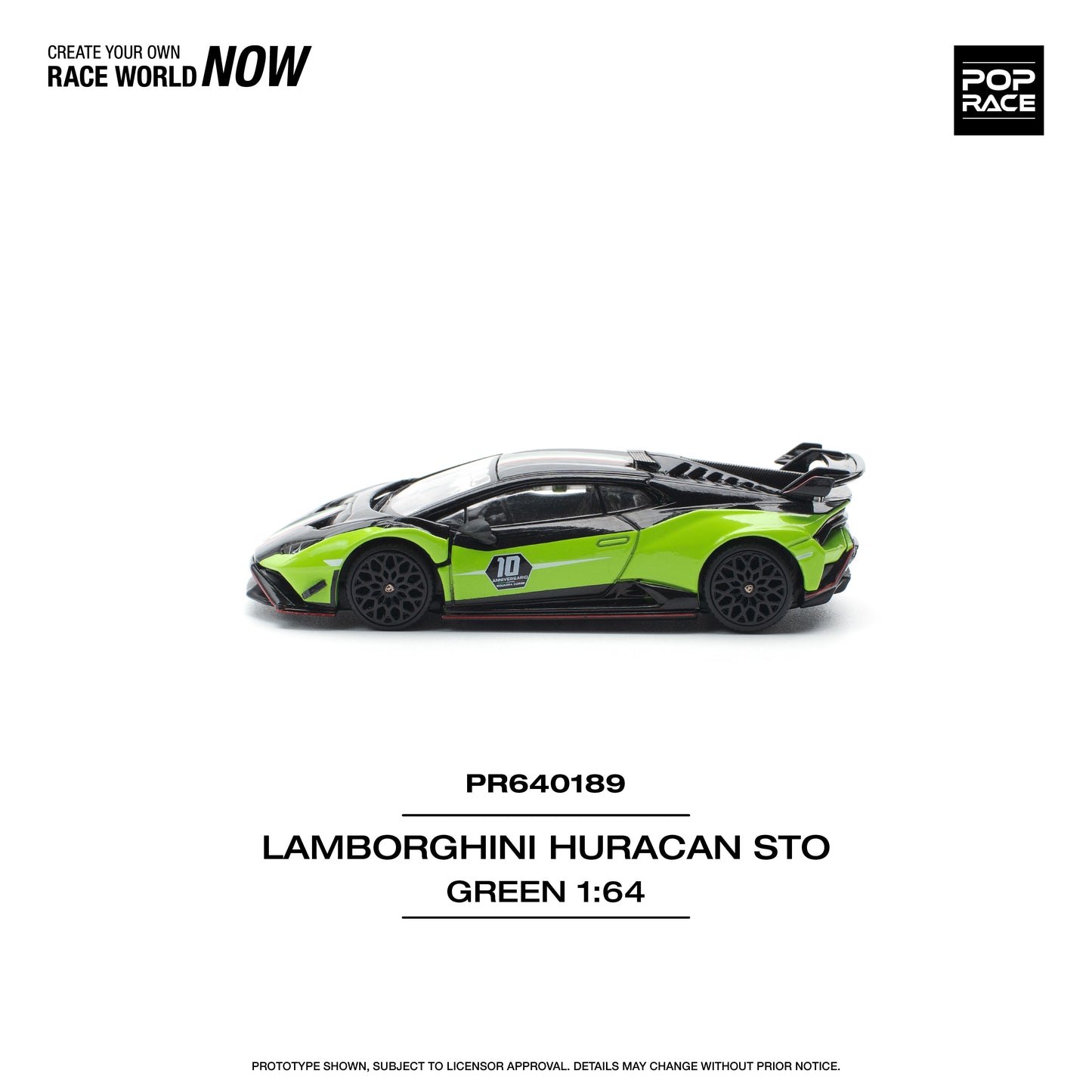 Pop Race - Lamborghini Huracan Sto (Green) - 1:64 Scale