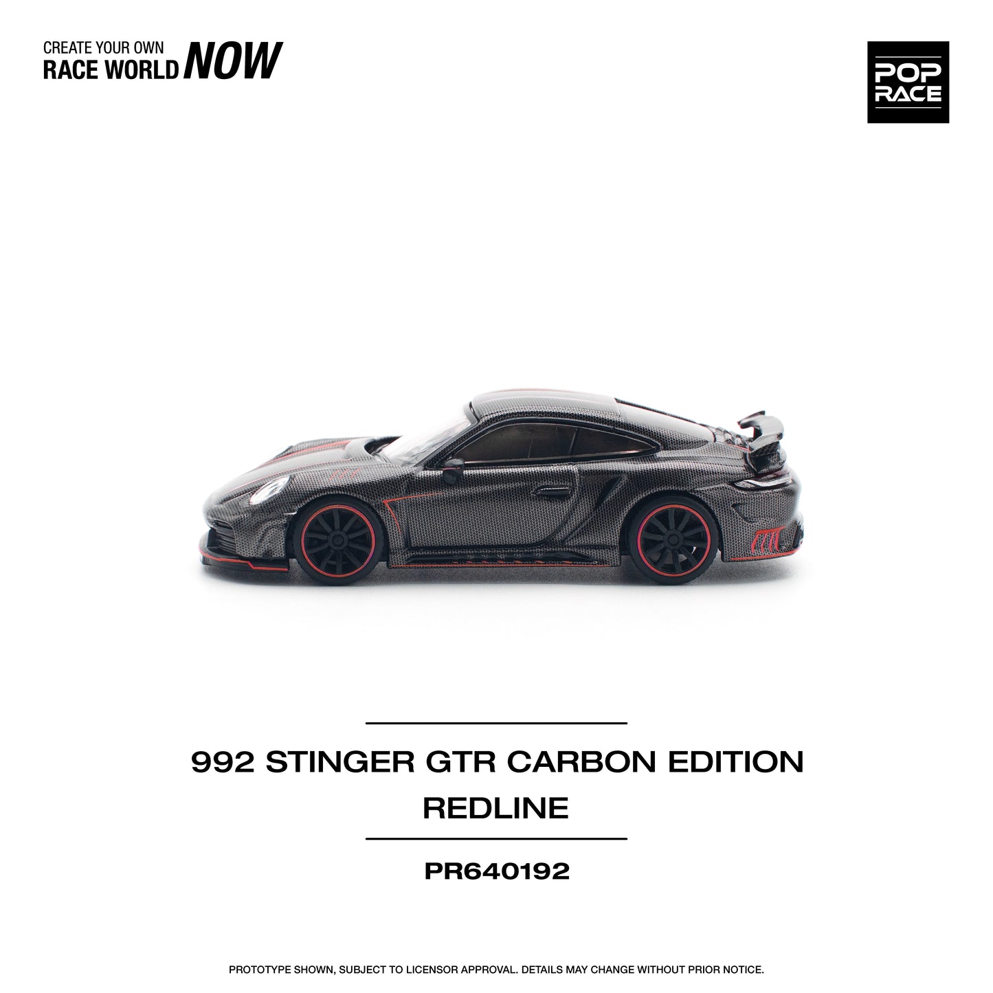 Pop Race - Porsche 992 Stinger GTR Carbon Edition Redline - 1:64 Scale