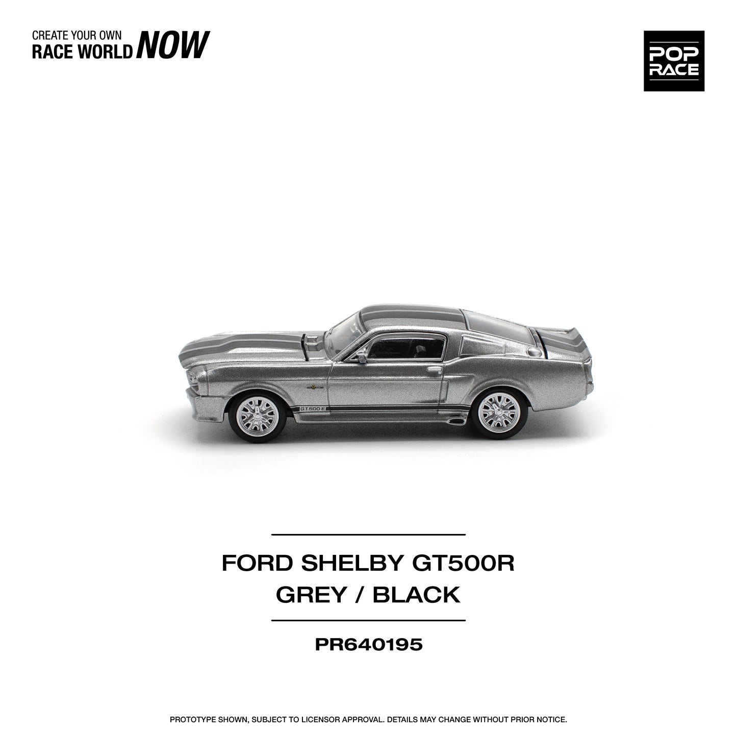 Pop Race - Ford Shelby GT500R (Grey/Black) - 1:64 Scale