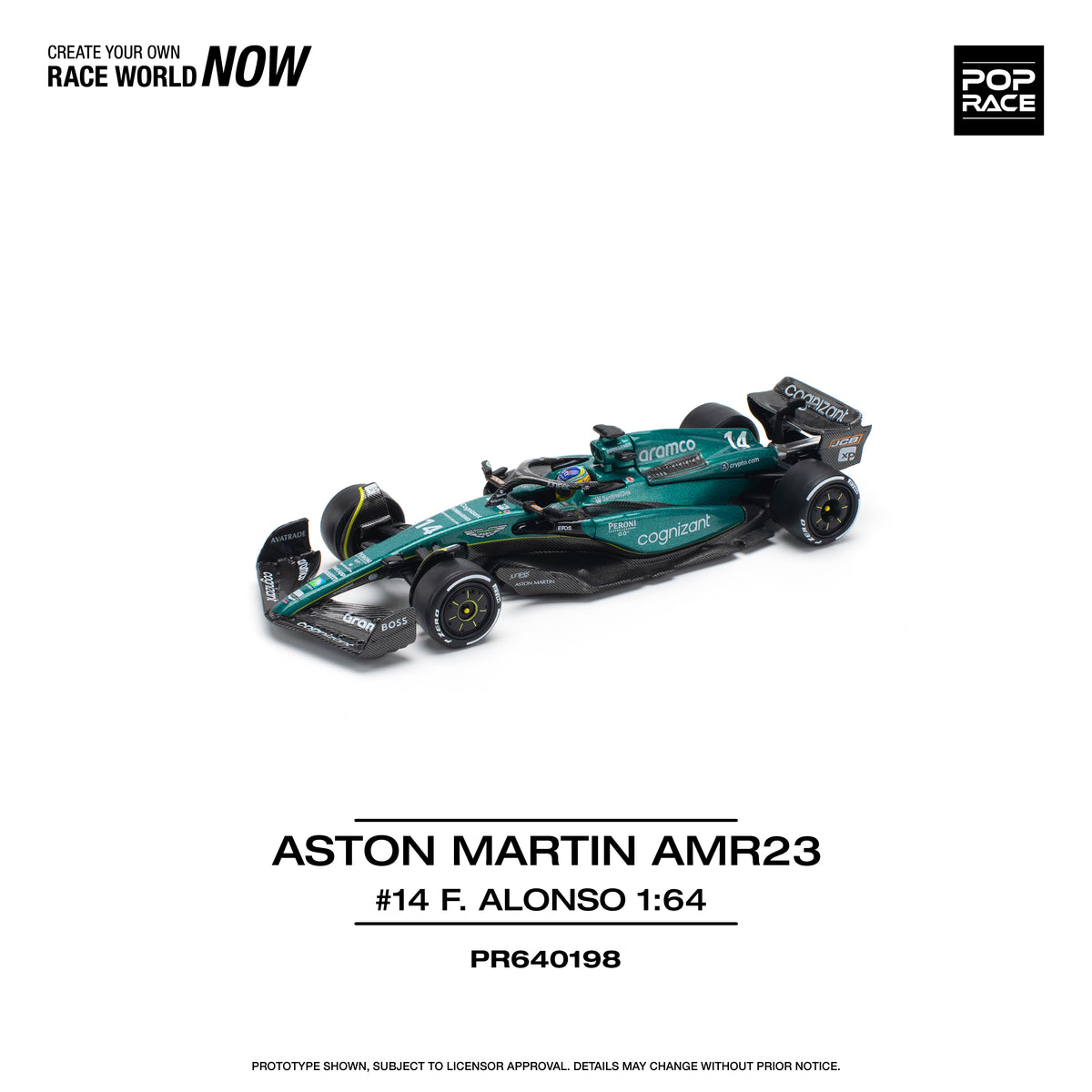 Pop Race - Aston Martin Aramco Formula 1 F1 Team (AMR23) - #14 Fernando Alonso
