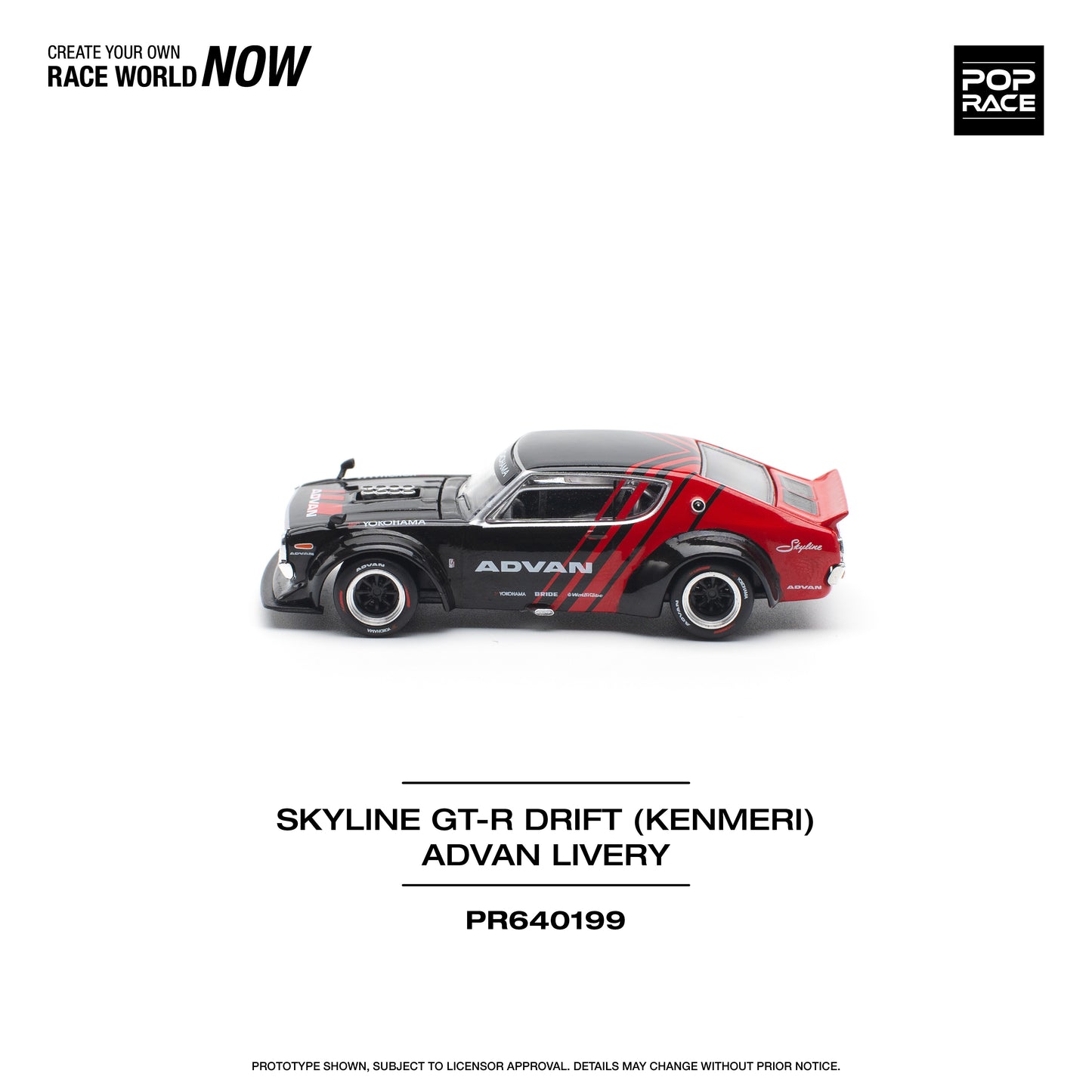 Pop Race - Nissan Skyline GT-R Drift (Kenmeri) 'Advan' - 1:64 Scale