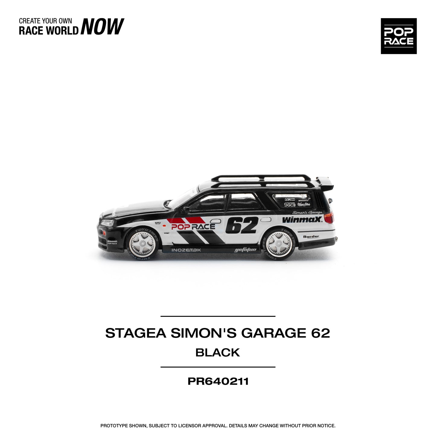 Pop Race - Nissan Stagea 'Simons Garage #62' - 1:64 Scale