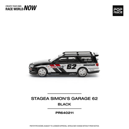 Pop Race - Nissan Stagea 'Simons Garage #62' - 1:64 Scale