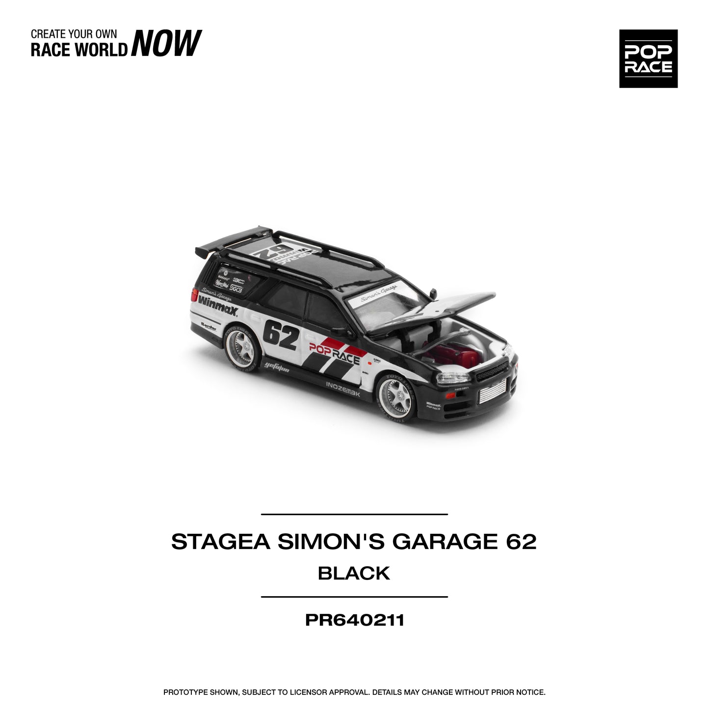 Pop Race - Nissan Stagea 'Simons Garage #62' - 1:64 Scale