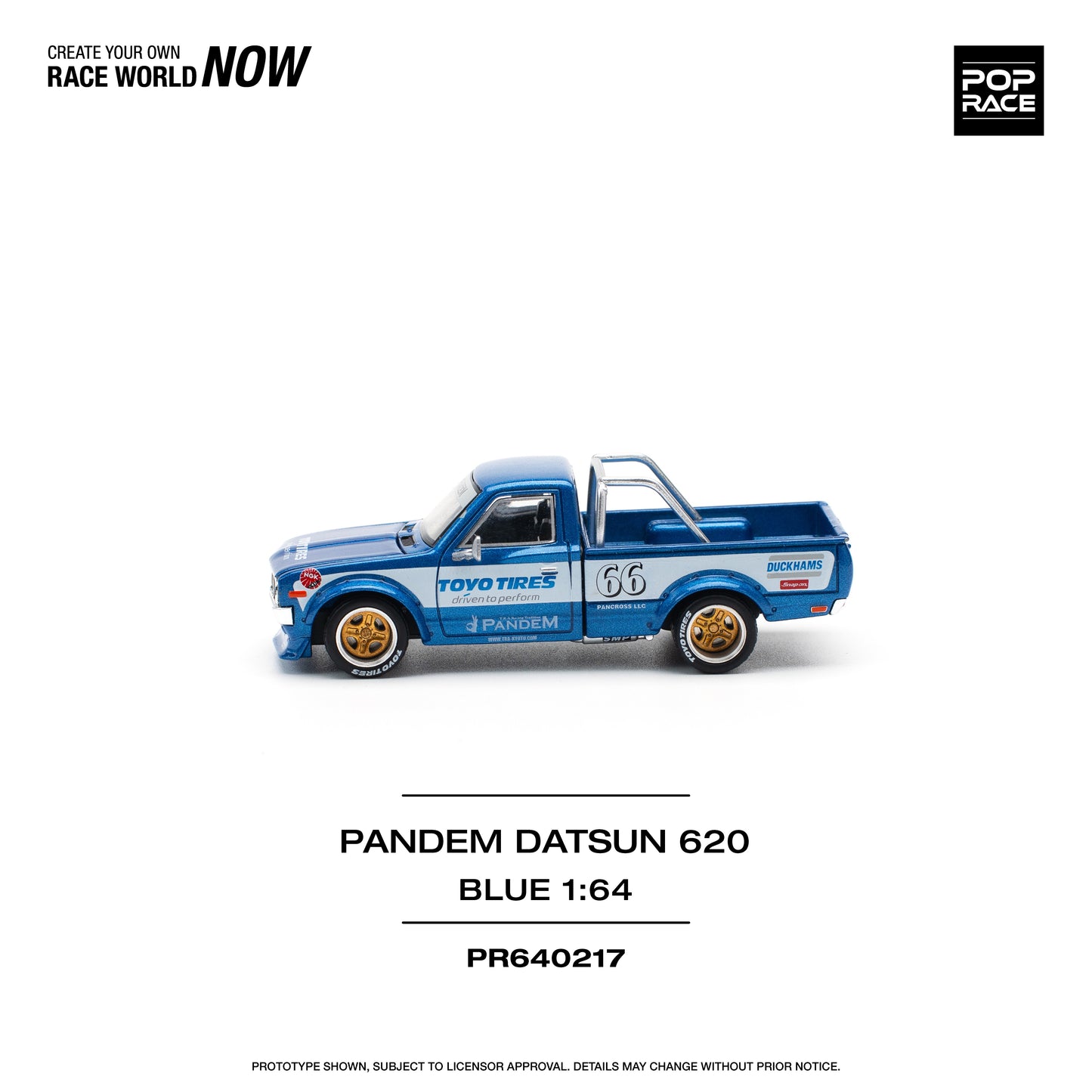 Pop Race - Datsun 'Pandem' 620 (Blue) - 1:64 Scale