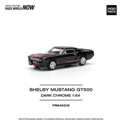 Pop Race - Ford Shelby Mustang GT500 (Dark Chrome) - 1:64 Scale