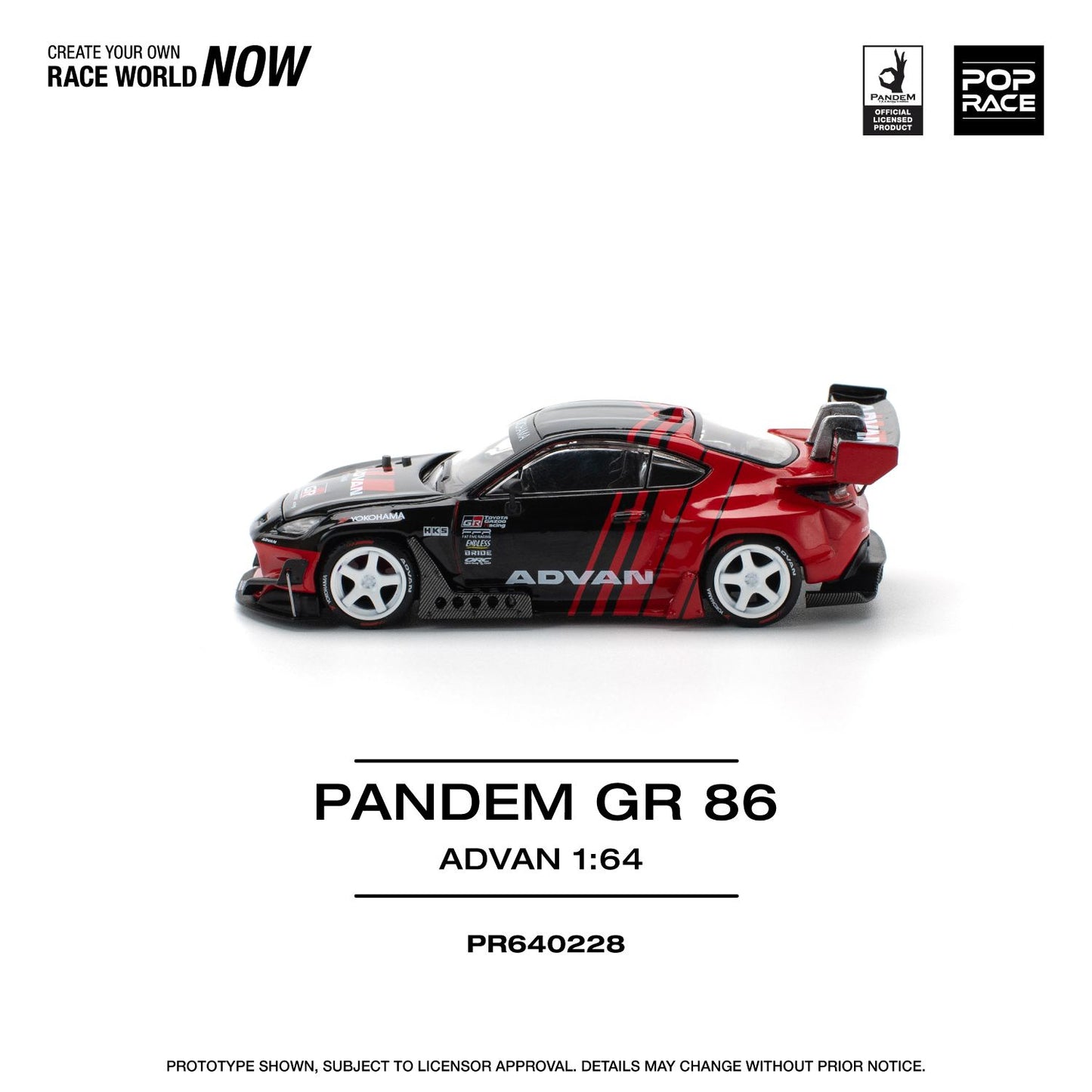 Pop Race - Toyota Pandem GR86 'Advan' - 1:64 Scale