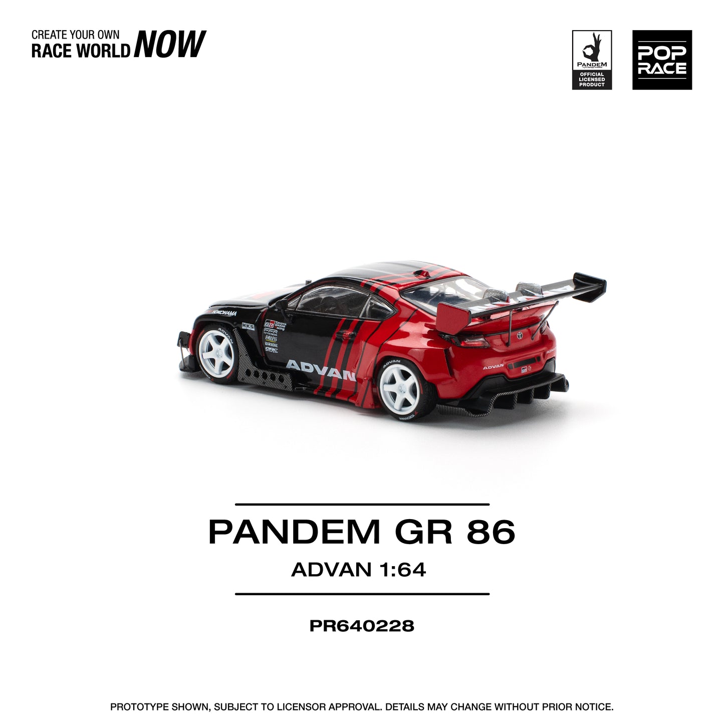 Pop Race - Toyota Pandem GR86 'Advan' - 1:64 Scale