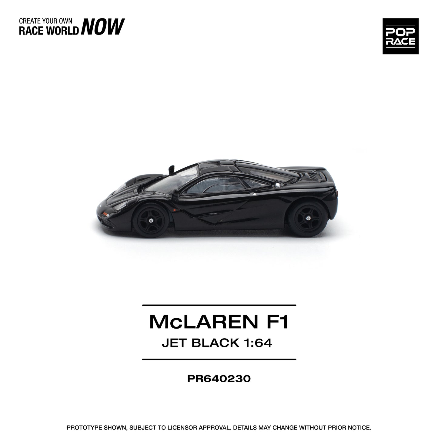 Pop Race - McLaren F1 (Jet Black) - 1:64 Scale