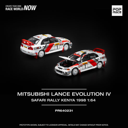 Pop Race - Mitsubishi Lancer Evolution IV 'Safari Rally Kenya 1998' - 1:64 Scale