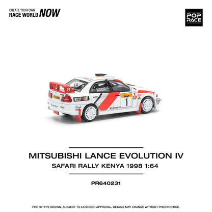Pop Race - Mitsubishi Lancer Evolution IV 'Safari Rally Kenya 1998' - 1:64 Scale