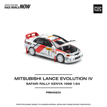 Pop Race - Mitsubishi Lancer Evolution IV 'Safari Rally Kenya 1998' - 1:64 Scale