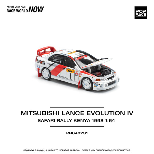 Pop Race - Mitsubishi Lancer Evolution IV 'Safari Rally Kenya 1998' - 1:64 Scale