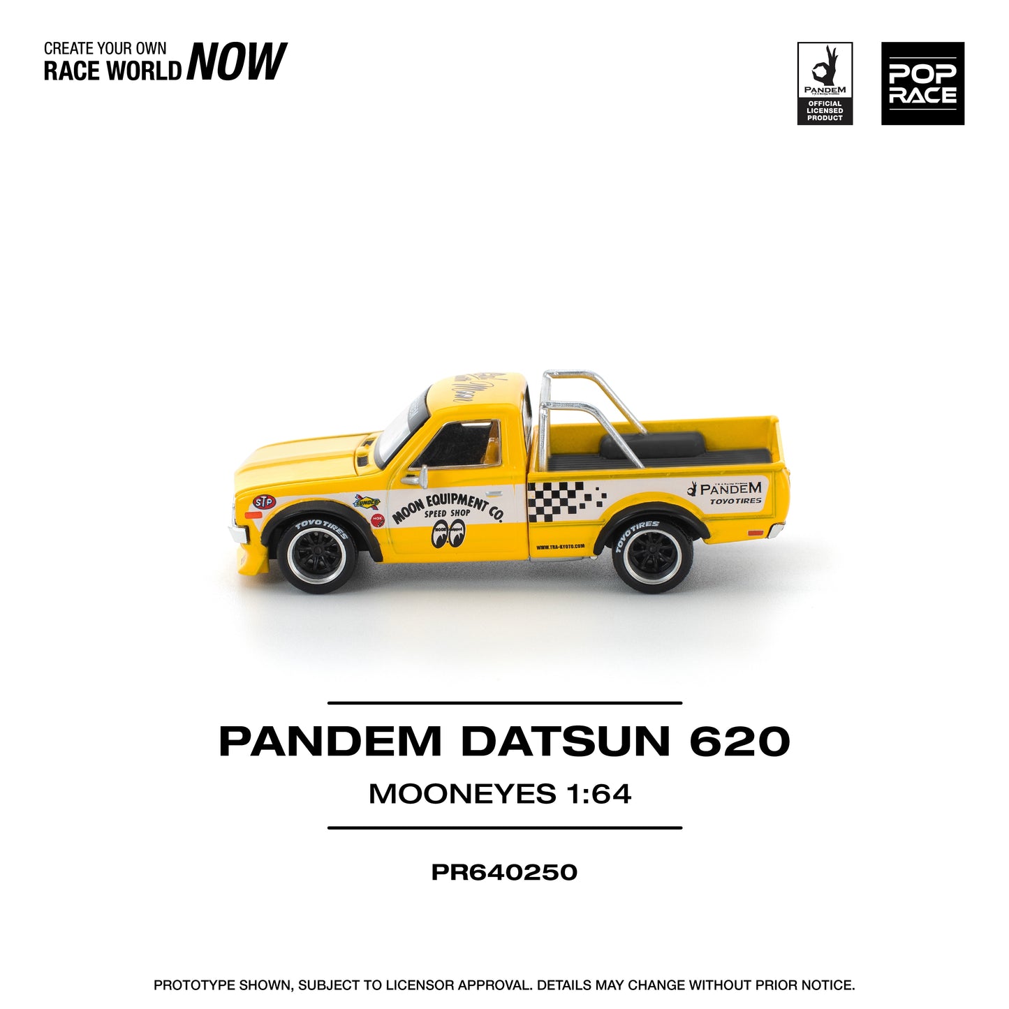 Pop Race - Pandem Datsun 620 'Mooneyes' (Yellow)