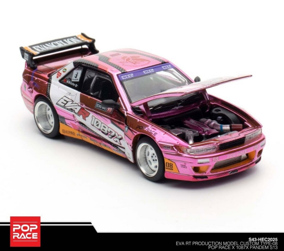 Pop Race - Pandem Silvia (S13) EVA RT Production Model Type-08 - 1:64 Scale