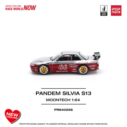 Pop Race - Nissan Pandem Silvia (S13) 'Moontech #66' - 1:64 Scale