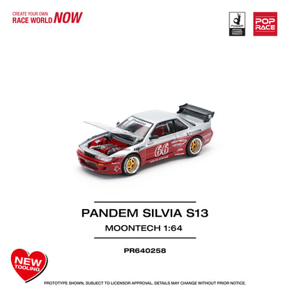 Pop Race - Nissan Pandem Silvia (S13) 'Moontech #66' - 1:64 Scale
