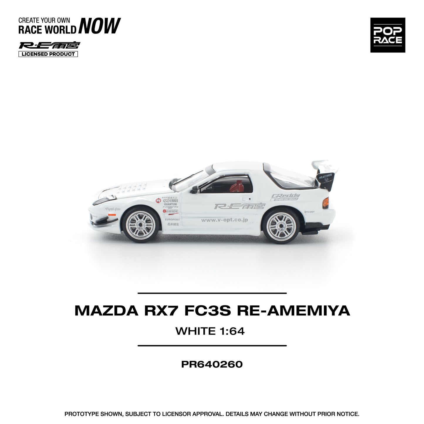 Pop Race - Mazda RX-7 (FC3S) Re-Amemiya (White) - 1:64 Scale