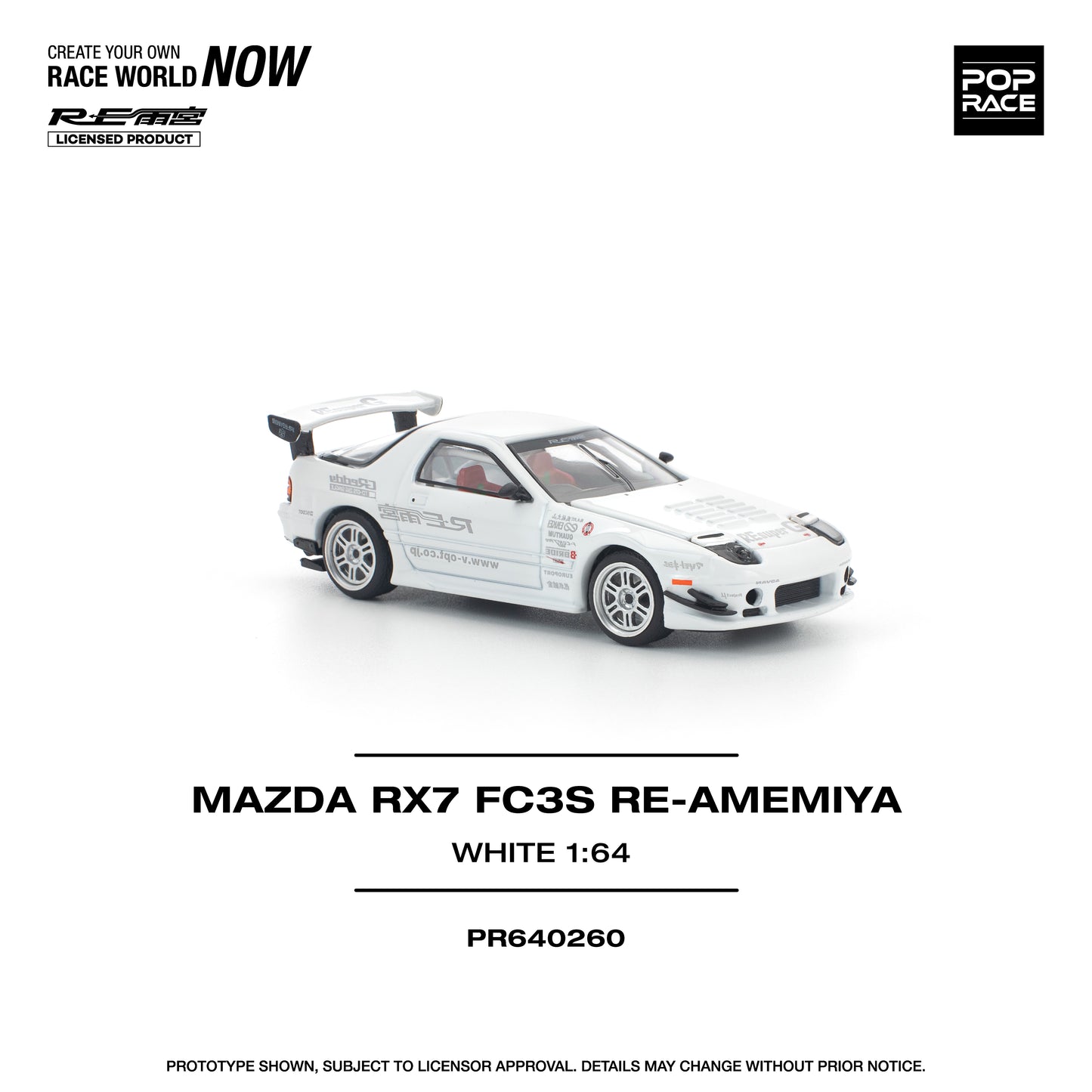 Pop Race - Mazda RX-7 (FC3S) Re-Amemiya (White) - 1:64 Scale