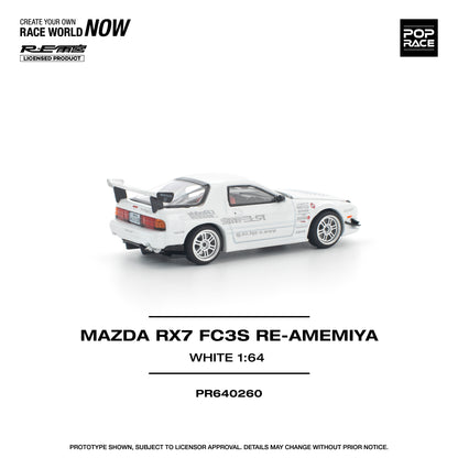 Pop Race - Mazda RX-7 (FC3S) Re-Amemiya (White) - 1:64 Scale