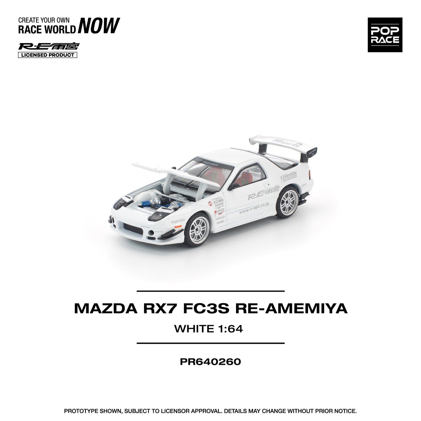 Pop Race - Mazda RX-7 (FC3S) Re-Amemiya (White) - 1:64 Scale