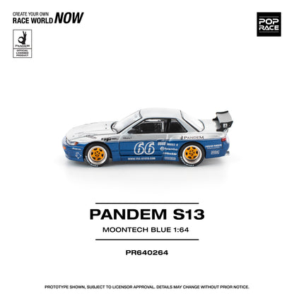 Pop Race - Nissan Pandem (S13) 'Moontech Blue' - 1:64 Scale