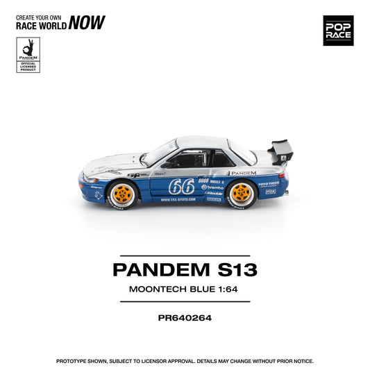Pop Race - Nissan Pandem (S13) 'Moontech Blue' - 1:64 Scale