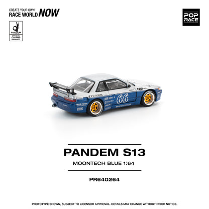 Pop Race - Nissan Pandem (S13) 'Moontech Blue' - 1:64 Scale
