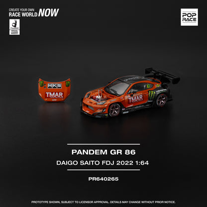 Pop Race - Pandem Toyota GR 86 'Diago Saito FDJ 2022 - 1:64 Scale