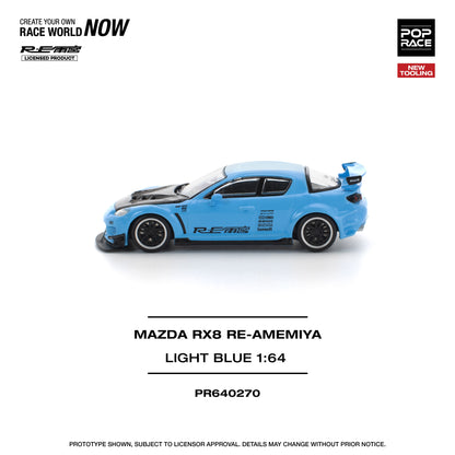 Pop Race - Mazda RX-8 Re-Amemiya (Light Blue) 1: 64 Scale
