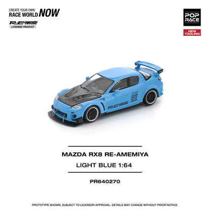 Pop Race - Mazda RX-8 Re-Amemiya (Light Blue) 1: 64 Scale
