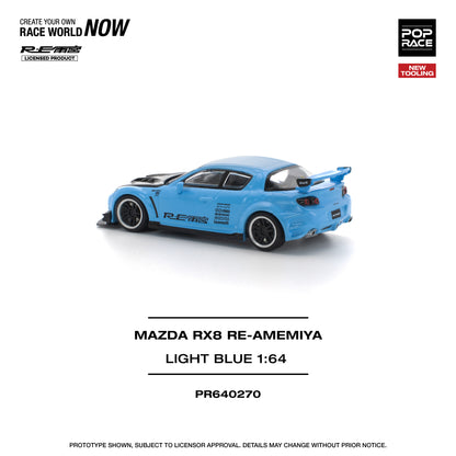 Pop Race - Mazda RX-8 Re-Amemiya (Light Blue) 1: 64 Scale