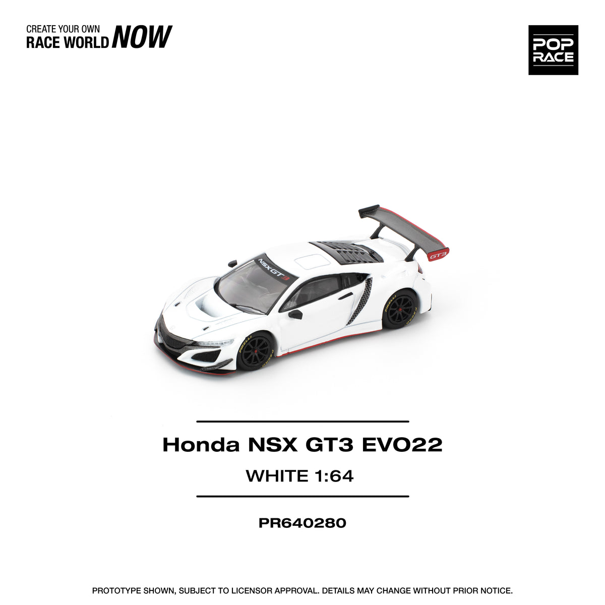 Pop Race - Honda NSX GT3 EVO22 (White)