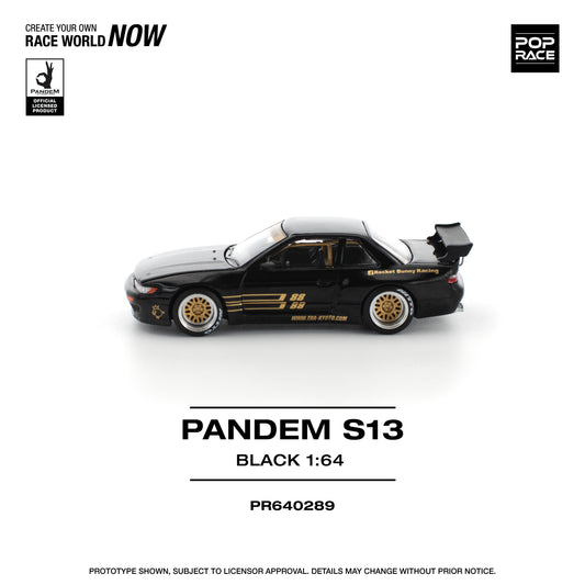 Pop Race - Nissan Silvia Pandem (S13) (Black/Gold) - 1:64 Scale