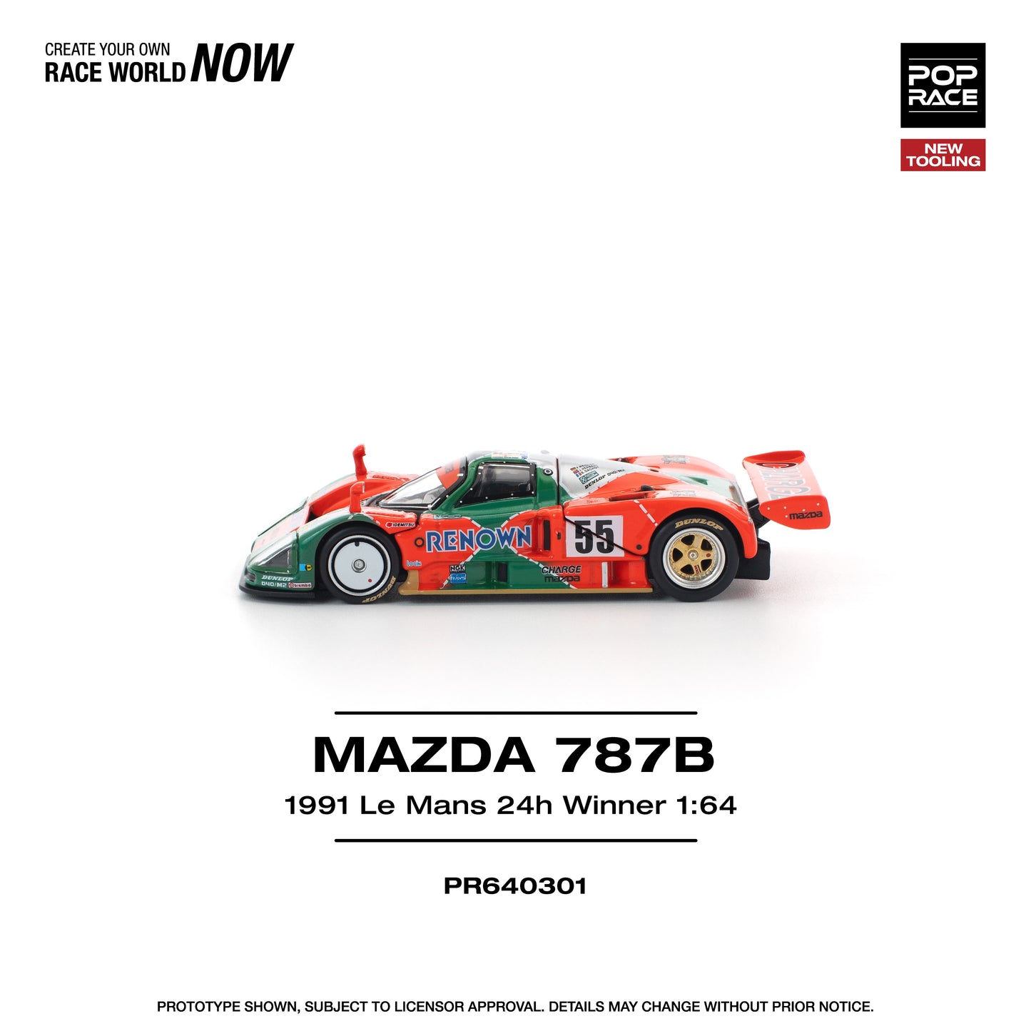 Pop Race - Mazda 787B 1991 LeMans 25h Winner - 1:64 Scale