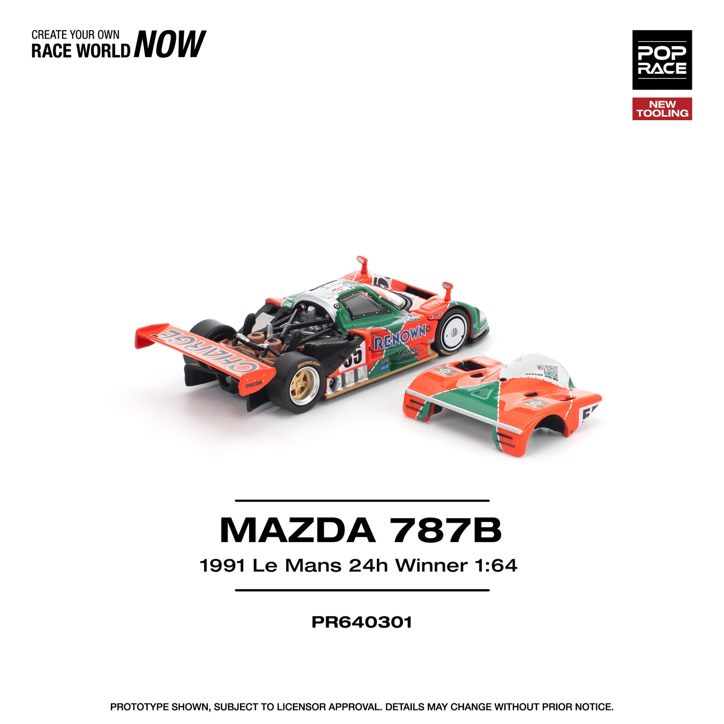 Pop Race - Mazda 787B 1991 LeMans 25h Winner - 1:64 Scale