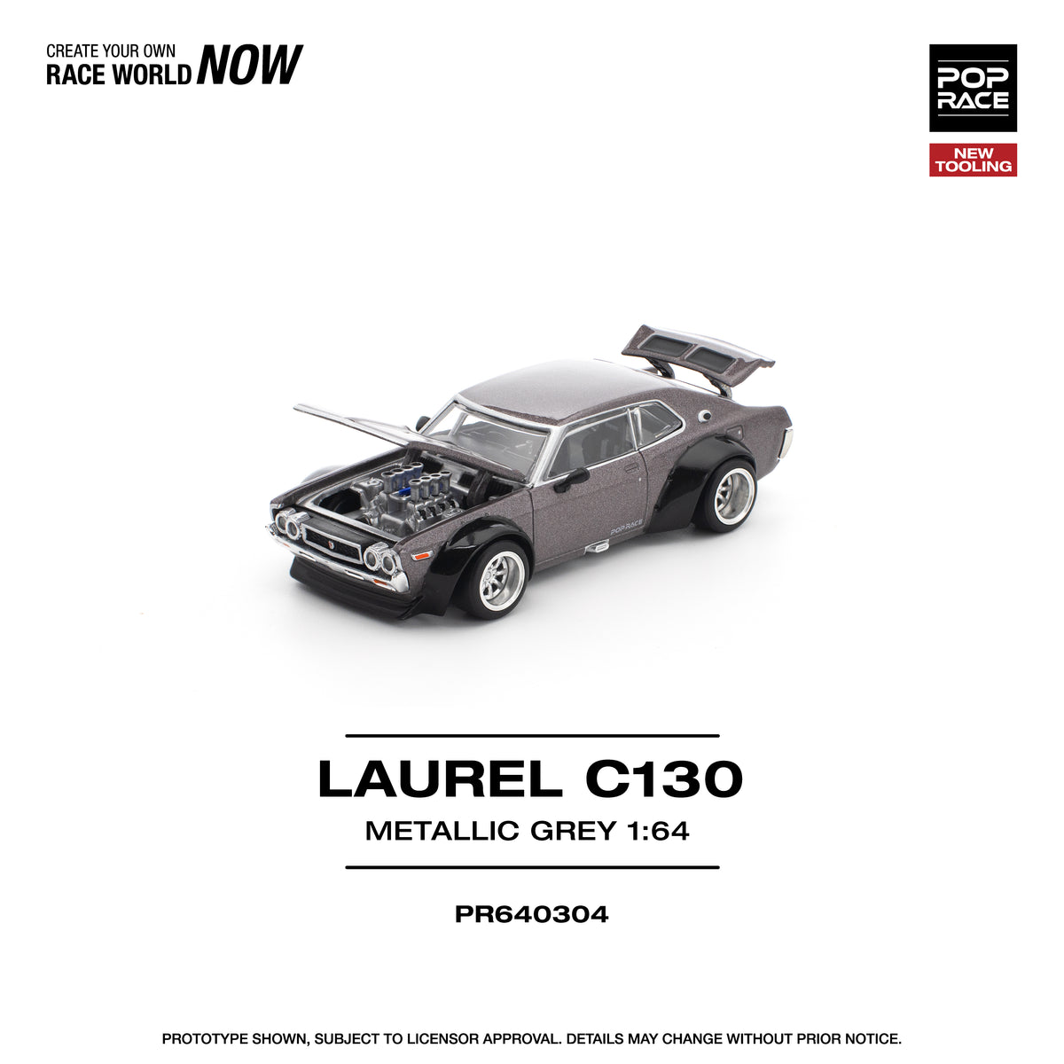 Pop Race - Nissan Laurel C130 (Metallic Grey)