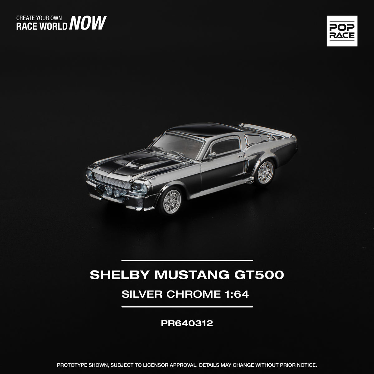 Pop Race - Ford Shelby Mustang GT500 (Silver Chrome)