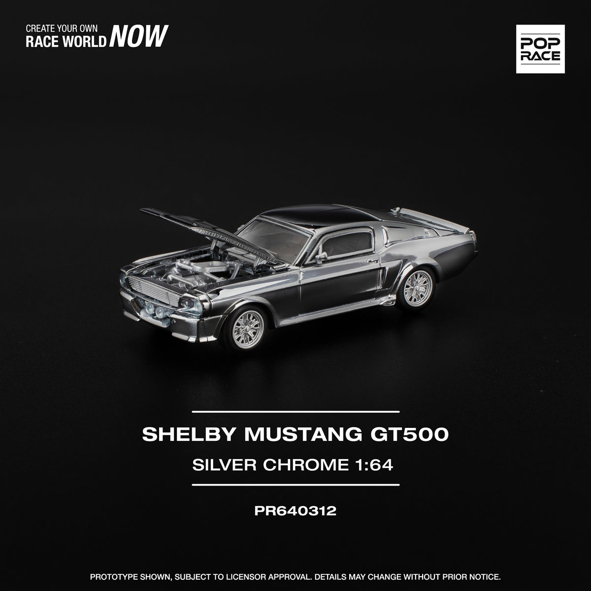 Pop Race - Ford Shelby Mustang GT500 (Silver Chrome)