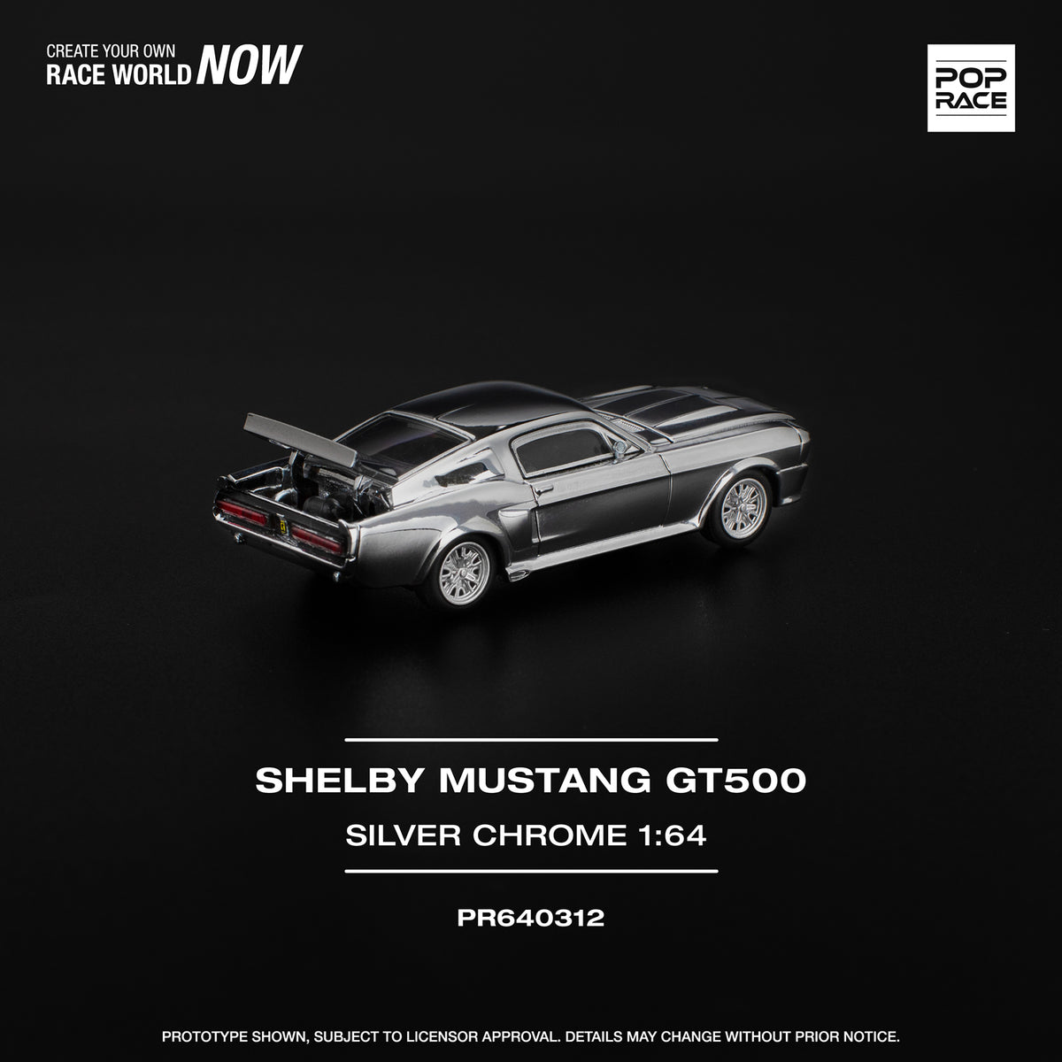 Pop Race - Ford Shelby Mustang GT500 (Silver Chrome)