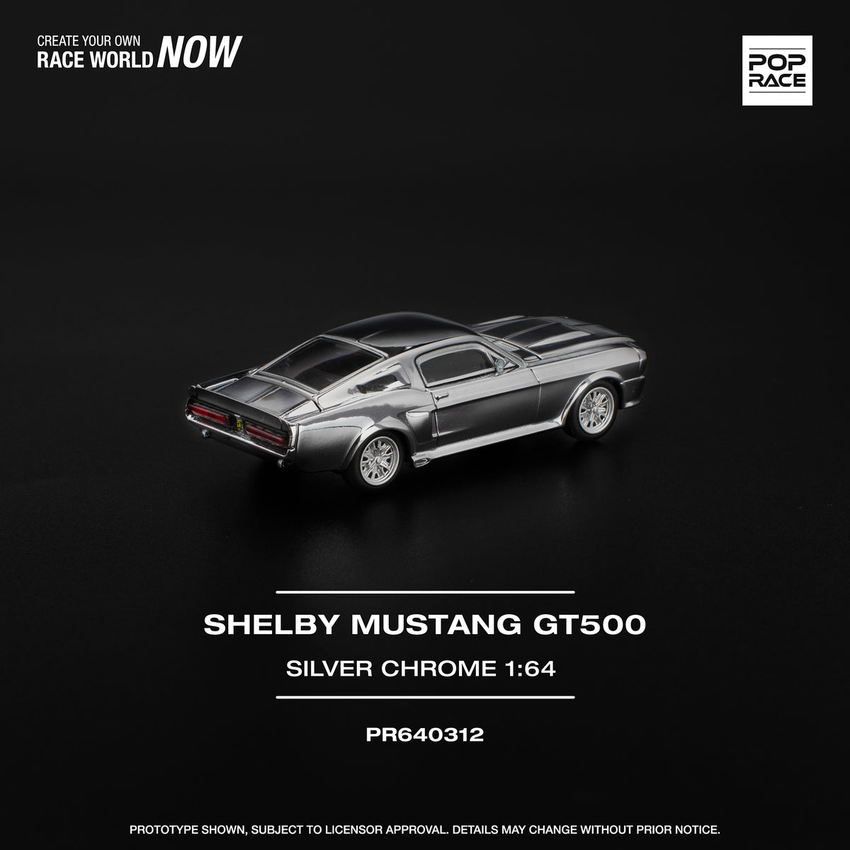Pop Race - Ford Shelby Mustang GT500 (Silver Chrome)