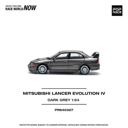 Pop Race - Mitsubishi Lancer Evolution IV (Dark Grey) - 1:64 Scale