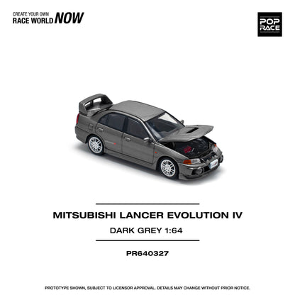 Pop Race - Mitsubishi Lancer Evolution IV (Dark Grey) - 1:64 Scale