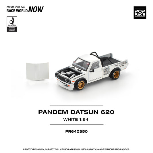 Pop Race - Pandem Datsun 620 'Rocket Bunny Racing' (White) - 1:64 Scale