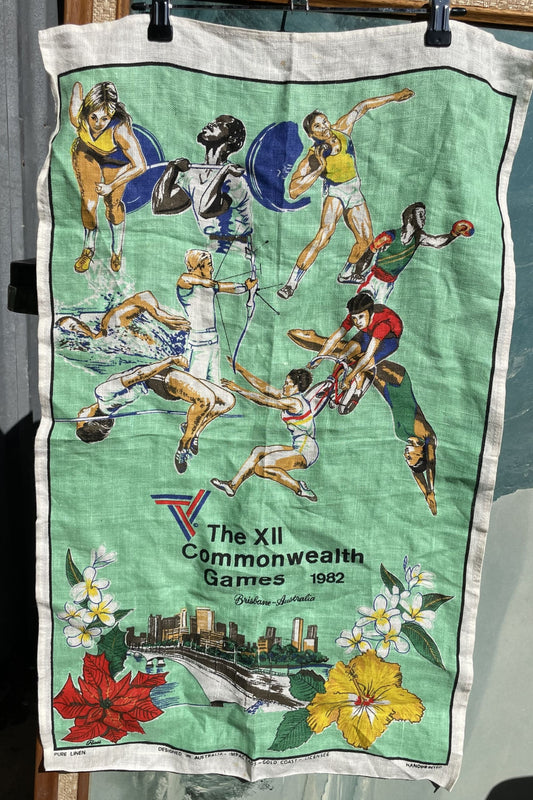 Brisbane Commonwealth Games 1982 Tea Towel